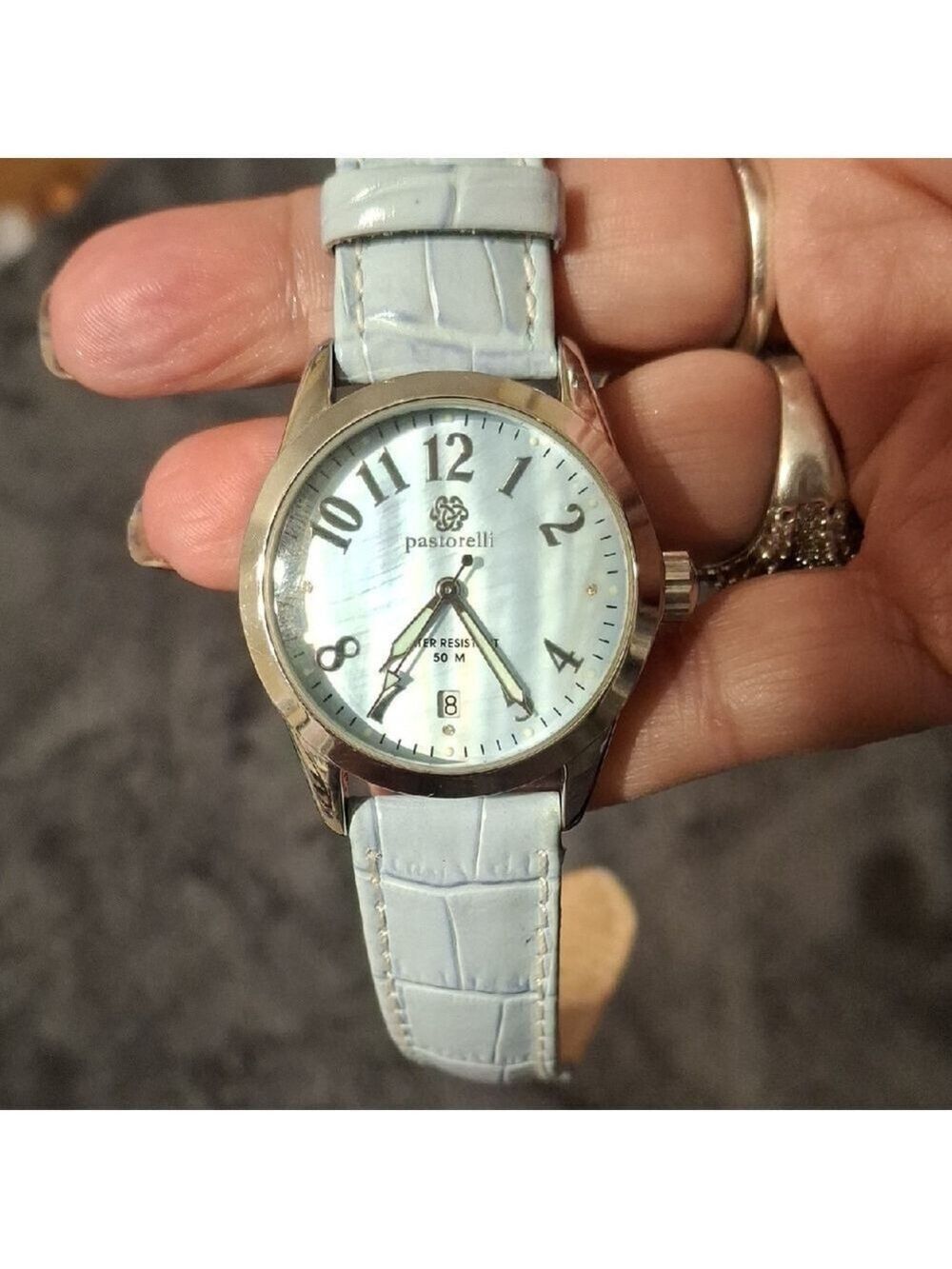 Pastorelli Baby Blue Womens  Watch New Battery Works Great